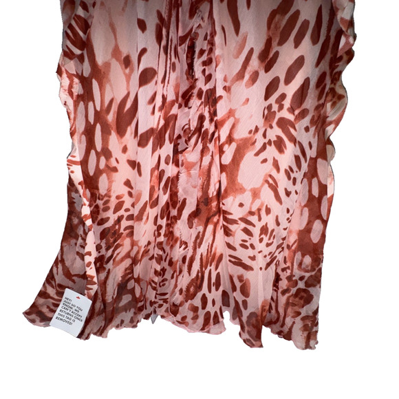 New Asos Pink Ruffle Animal Print Long Sleeve Maxi Dress Size (US)24 - Picture 12 of 14